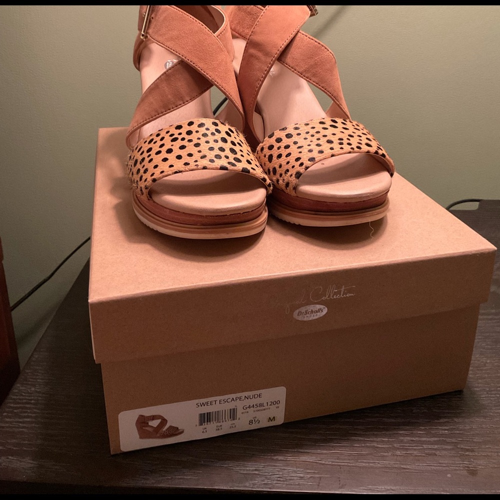 Dr. Schools Sweet Escape Nude wedge sandal